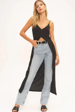Long*Project Social T - Robe Lucia BLACK