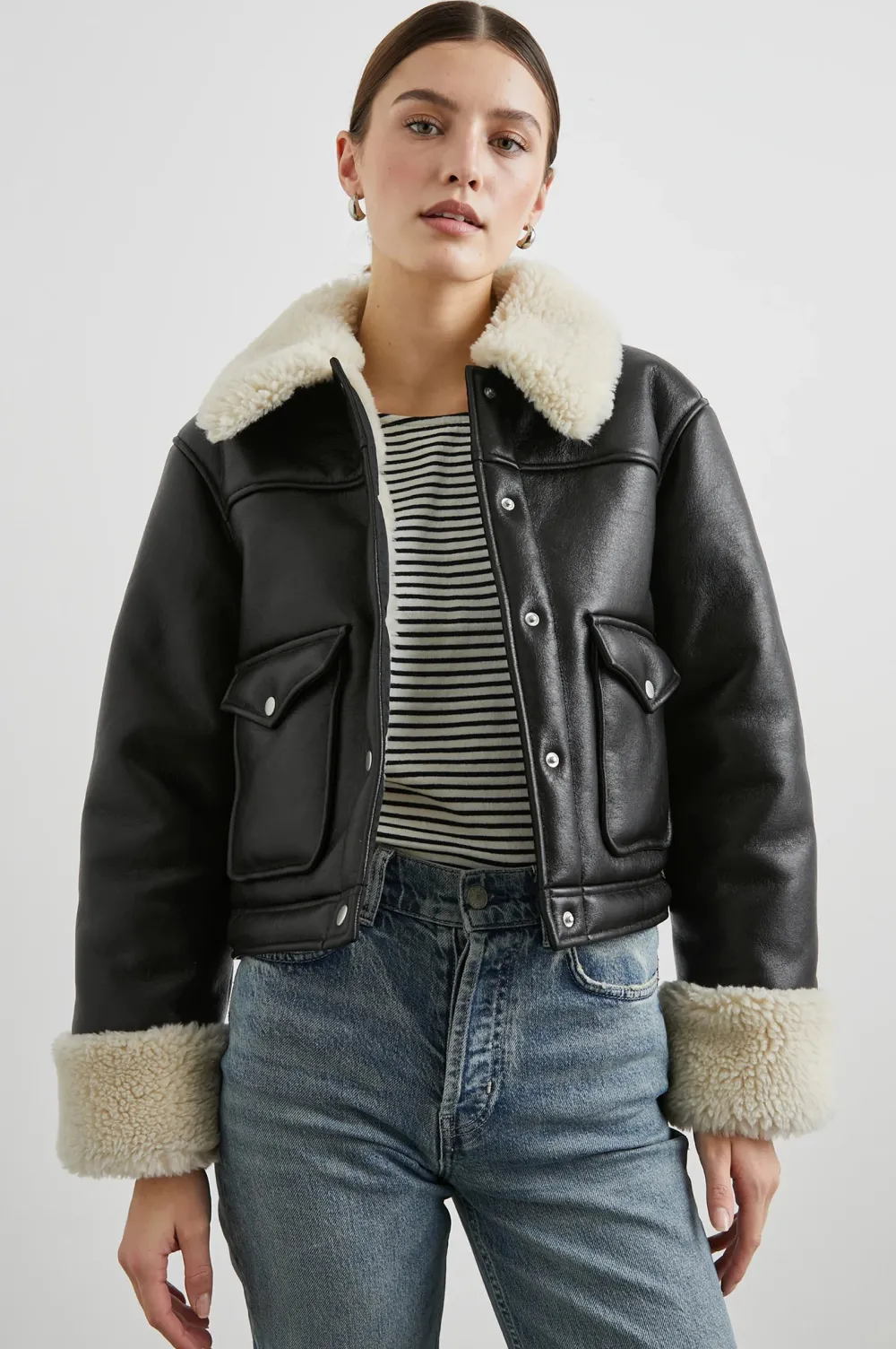 Leathers & Shearling*Rails - Imani BLACK IVORY