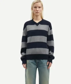 Wool & Cashmere*Samsoe Samsoe - Sabirgitte V-Neck Sweater OUTER SPACE ST.