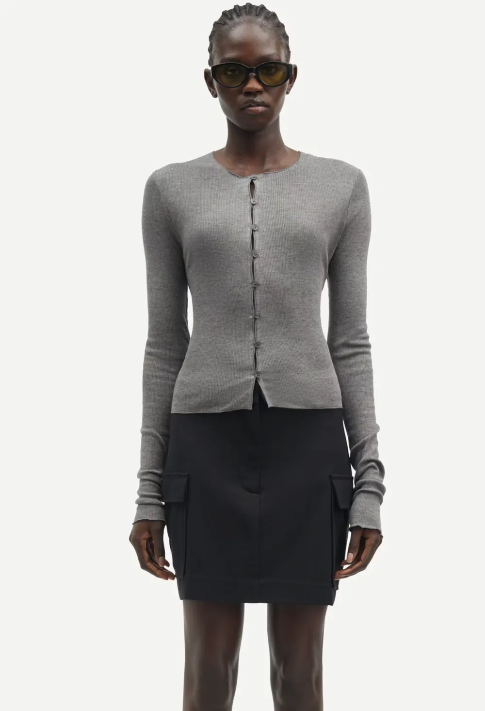 Cardigans*Samsoe Samsoe - Sasonnet Cardigan MID GREY MEL.