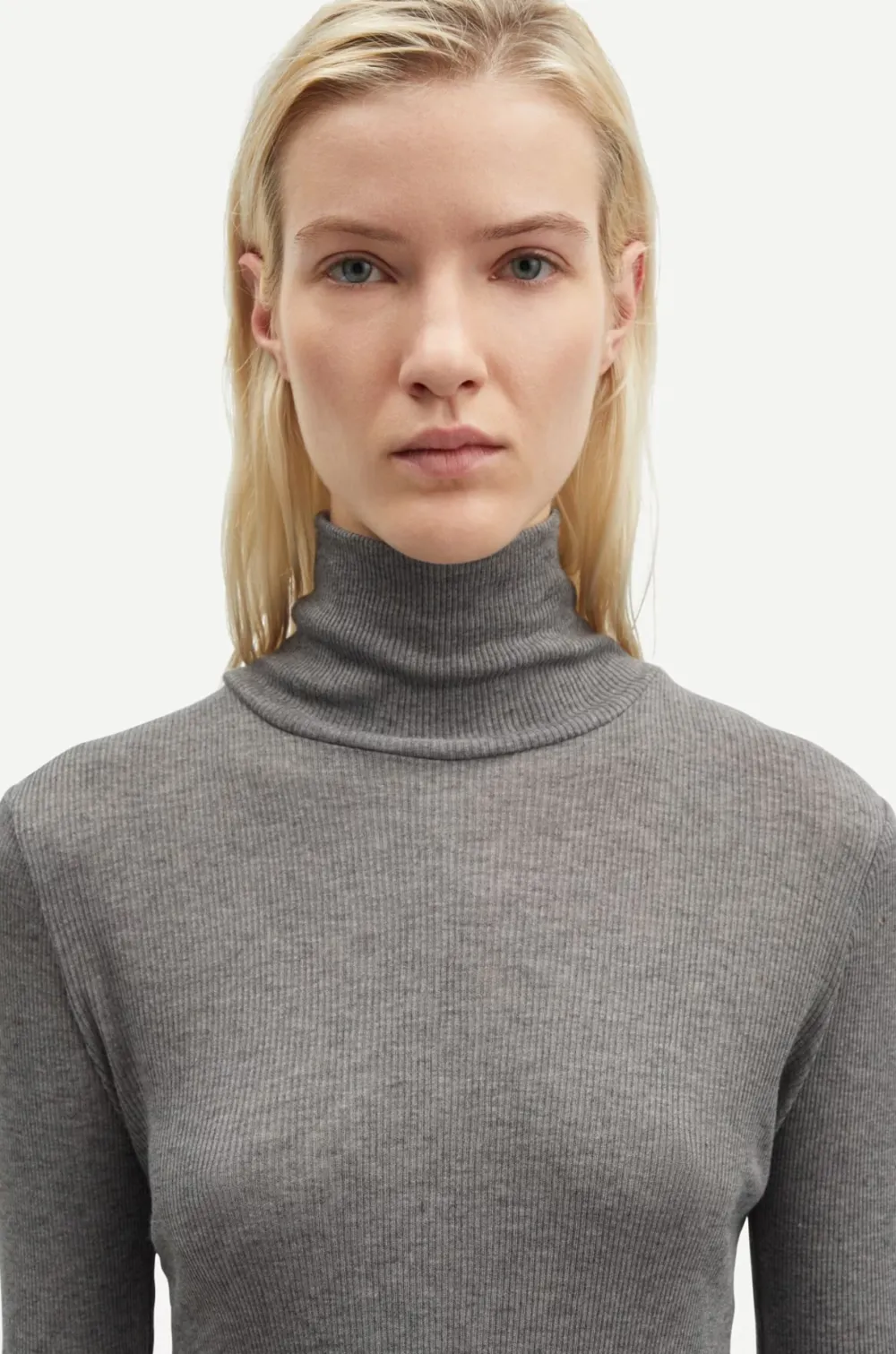 Long Sleeves*Samsoe Samsoe - Sasonnet LS T-Neck MID GREY MEL.
