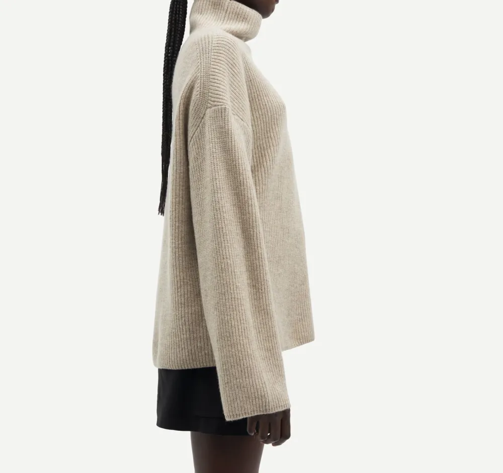 Wool & Cashmere*Samsoe Samsoe - Sazlata Turtleneck KHAKI MEL.