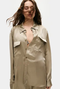 Blouses & Shirts*silk laundry - Boyfriend Shirt GRAPHITE