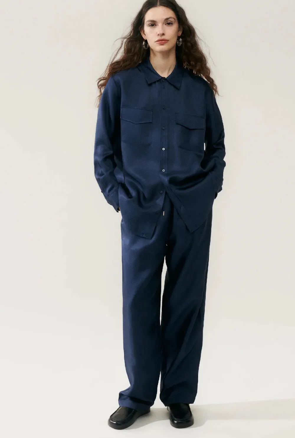 Blouses & Shirts*silk laundry - Boyfriend Shirt MIDNIGHT