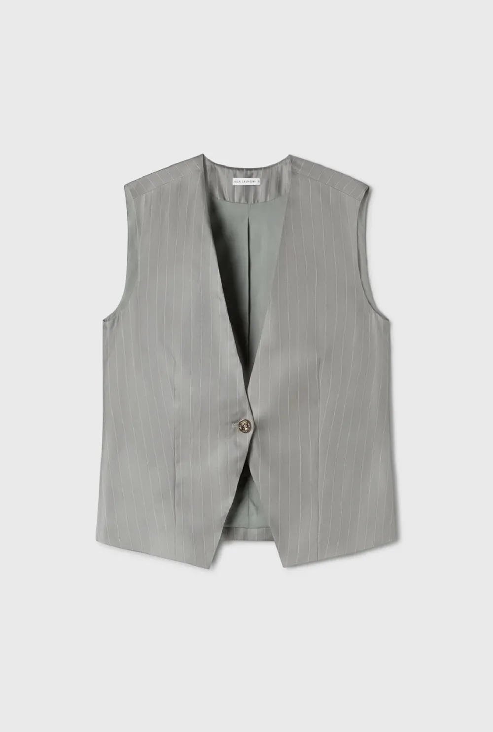Blazers & Vestes*silk laundry - Twill Slouch Vest MOON PINSTRIPE