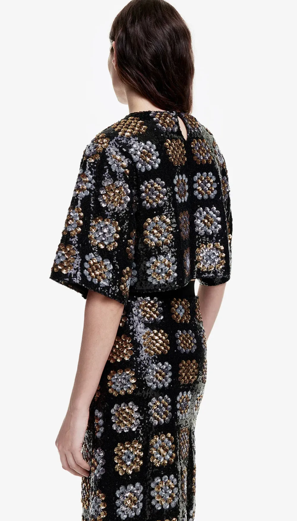 Short Sleeves*Boutique Billie Smythe - Sequin Tee BLACK GOLD