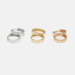 Earrings*Deux Lions Two Lions - Big Huggies WHITE GOLD