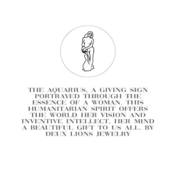 Colliers*Deux Lions Two Lions - Zodiac Female Body Gold Aquarius