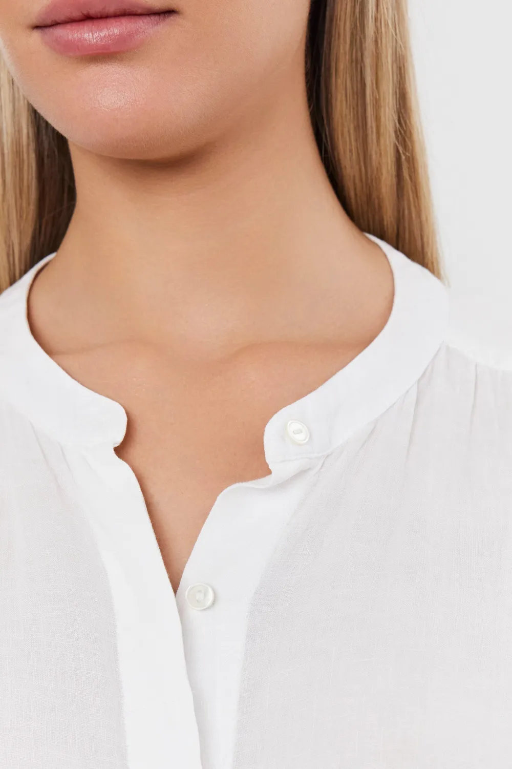 Blouses & Shirts*Velvet - Avis Woven Linen Puffy Sleeve Top WHITE