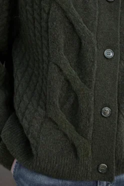 Cardigans*Velvet - Beachwood DS Cozy Cable Sweater FOREST