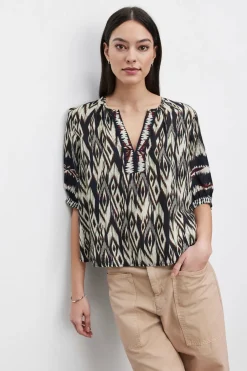 Blouses & Shirts*Velvet - Beatrice BLACK/ECRU