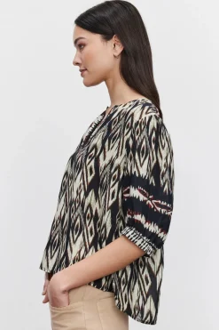 Blouses & Shirts*Velvet - Beatrice BLACK/ECRU