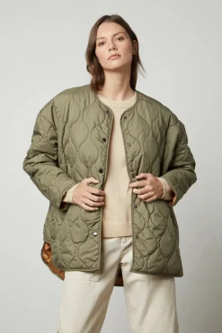 Surchemises*Velvet - DS Quilted Jacket SAGE