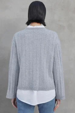 Wool & Cashmere*Velvet - Fillmore DS Luxe Cashmere Sweater FOG