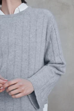 Wool & Cashmere*Velvet - Fillmore DS Luxe Cashmere Sweater FOG