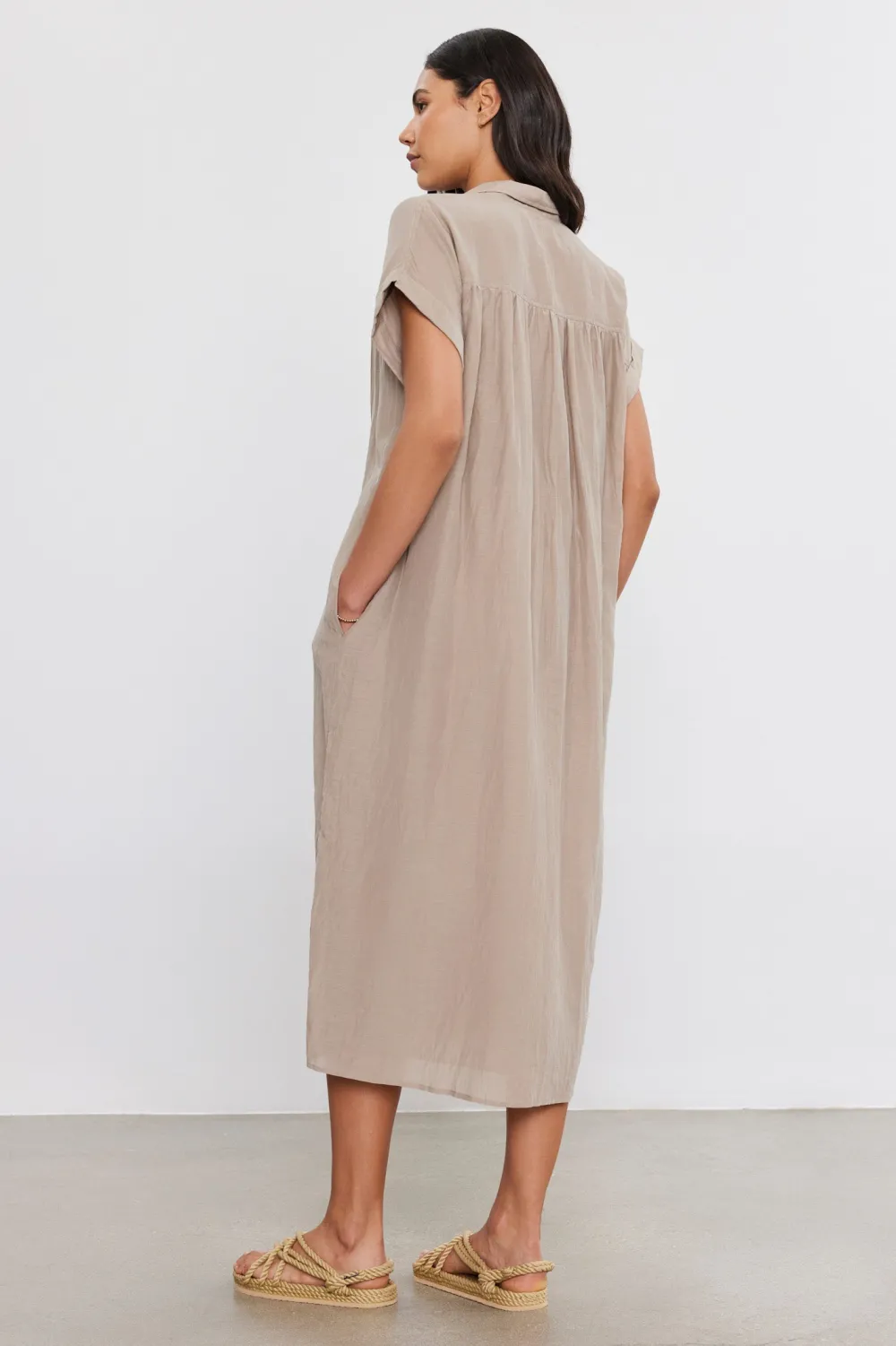 Midi*Velvet - Marla Silk Cotton Voile Shirt Dress ROPE