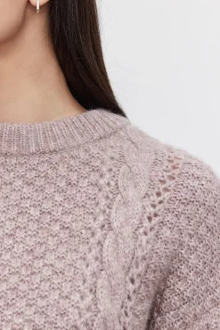 Wool & Cashmere*Velvet - Marley DS Baby Alpaca Light Pullover Sweater FREESIA