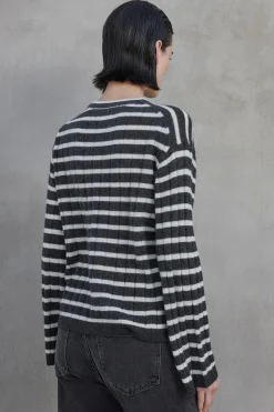 Wool & Cashmere*Velvet - Napa DS Cashmere Sweater CHARCOAL/CEMENT
