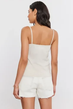 Without Sleeves*Velvet - Peg Cotton Slub Tank SAND