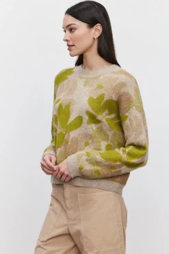 Wool & Cashmere*Velvet - Riva DS Floral Jacquard Sweater MULTI