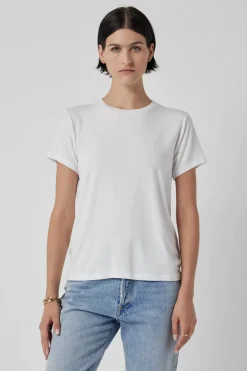 Short Sleeves*Velvet - Solana DS Modal Jersey Tee WHITE