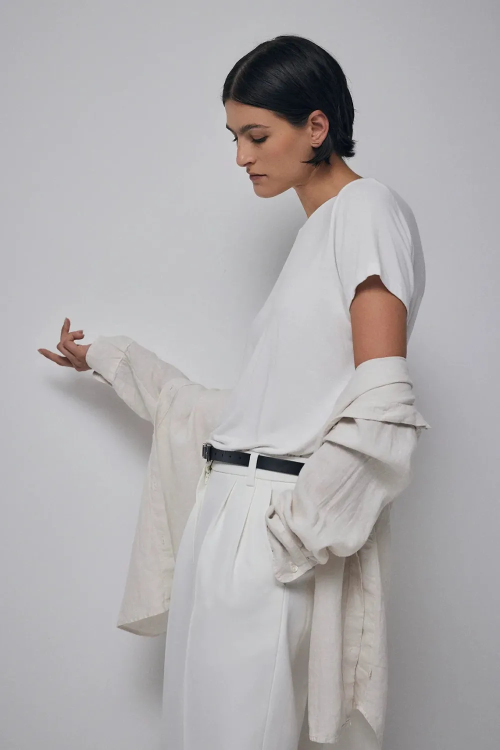 Short Sleeves*Velvet - Solana DS Modal Jersey Tee WHITE
