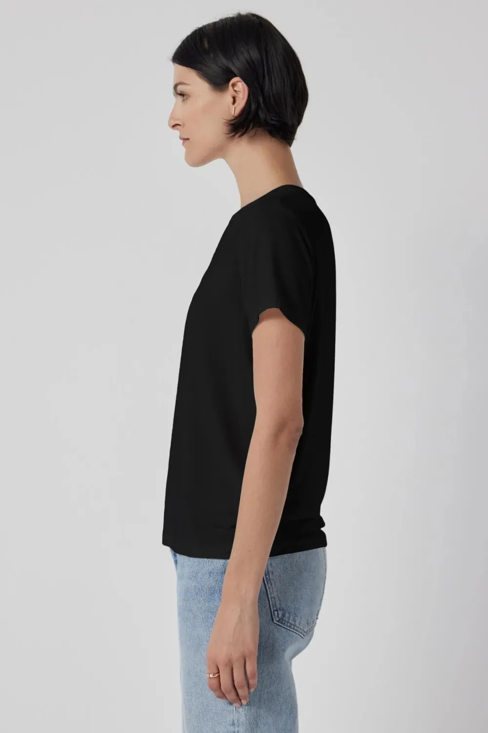 Short Sleeves*Velvet - Solana DS Modal Jersey Tee BLACK