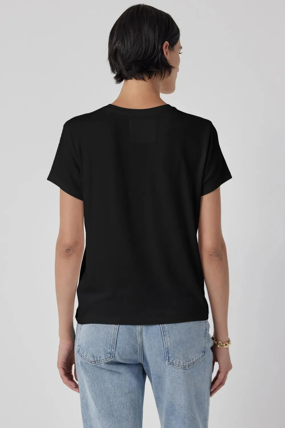 Short Sleeves*Velvet - Solana DS Modal Jersey Tee BLACK