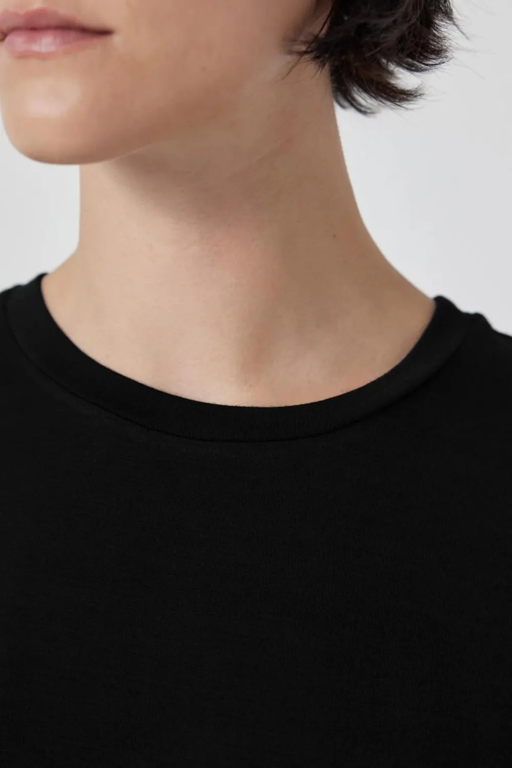 Short Sleeves*Velvet - Solana DS Modal Jersey Tee BLACK