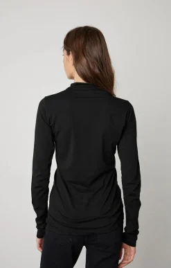Long Sleeves*Velvet - Talisia DS Gauzy Whisper Classics Mock Neck BLACK