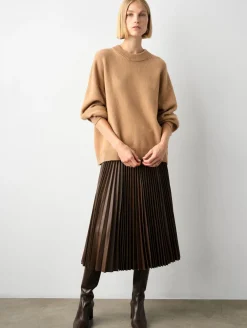 Wool & Cashmere*White and Warren White + Warren - Cashmere Blend Cozy Crewneck TEAKWOOD