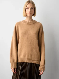 Wool & Cashmere*White and Warren White + Warren - Cashmere Blend Cozy Crewneck TEAKWOOD
