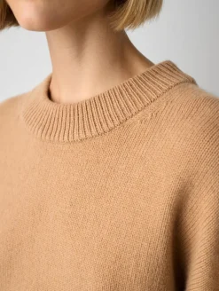 Wool & Cashmere*White and Warren White + Warren - Cashmere Blend Cozy Crewneck TEAKWOOD